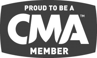 A grey version of the Country Music Association of America logo.